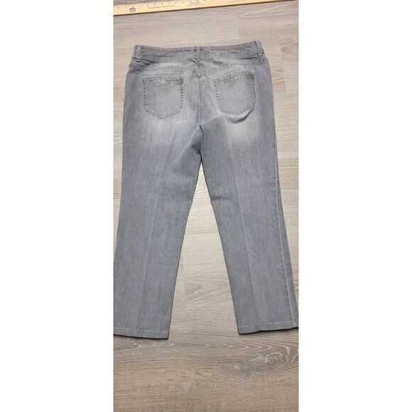 Chico's Additions Women's Black Gray Faded Jeans‎ Chico's Size 2 - Picture 11 of 15